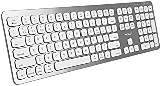 Macally Bluetooth Wireless Keyboard for Mac, iMac, Apple Mac Pro, Mac Mini, MacBook Pro/Air Laptop - Rechargeable Slim Full-Size Mac Wireless Keyboard (BTWKEYMB)