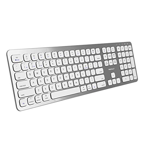 Macally Bluetooth Wireless Keyboard for Mac, iMac, Apple Mac Pro, Mac Mini, MacBook Pro/Air Laptop - Rechargeable Slim Full-Size Mac Wireless Keyboard (BTWKEYMB)