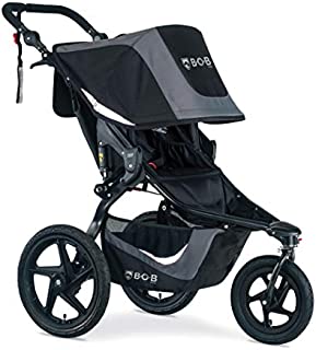 BOB Gear Revolution Flex 3.0 Jogging Stroller | Smooth Ride Suspension + Easy Fold + Adjustable Handlebar, Graphite Black [New Logo]