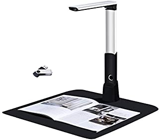 Document Cameras Scanner,10MP CMOS,Visual Presenter Max A3 Size,OCR Technology,W/LED Light and Micphone,Easy-to-Use Tools for 100P Book Scanner PDF, Portable for Teacher,Classroom and Conference