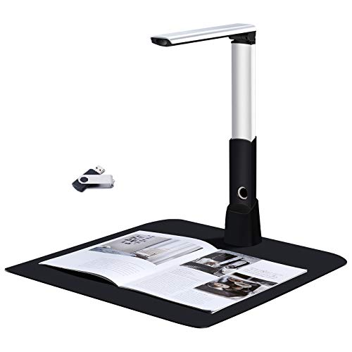 Document Cameras Scanner,10MP CMOS,Visual Presenter Max A3 Size,OCR Technology,W/LED Light and Micphone,Easy-to-Use Tools for 100P Book Scanner PDF, Portable for Teacher,Classroom and Conference