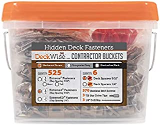 DeckWise (Brown) Ipe Clip Extreme 4 Hidden Deck Fasteners, 5/32