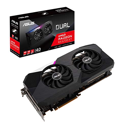 ASUS Dual AMD Radeon RX 6700 XT Standard Edition 12GB GDDR6 Gaming Graphics Card (AMD RDNA 2, PCIe 4.0, 12GB GDDR6 Memory, HDMI 2.1, DisplayPort 1.4a, Axial-tech Fan Design, 0dB Technology)