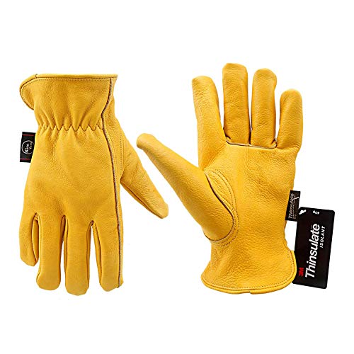 KIM YUAN Winter Warm Work Gloves 3M Thinsulate Lining Perfect for Gardening/Cutting/Construction/Motorcycle, Men & Women