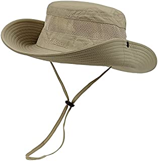 Fishing Hat Wide Brim Sun Hats for Men Women Outdoor Bucket Hat UPF 50+ Summer Sports Hats Khaki One Size