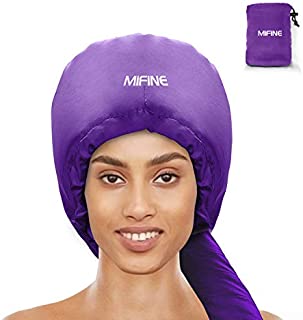 Bonnet Hood Hair Dryer Attachment - Adjustable Extra Large Bonnet Hair Dryer for Hand Held Hair Dryer with Stretchable Grip and Extended Hose Length (Purple)