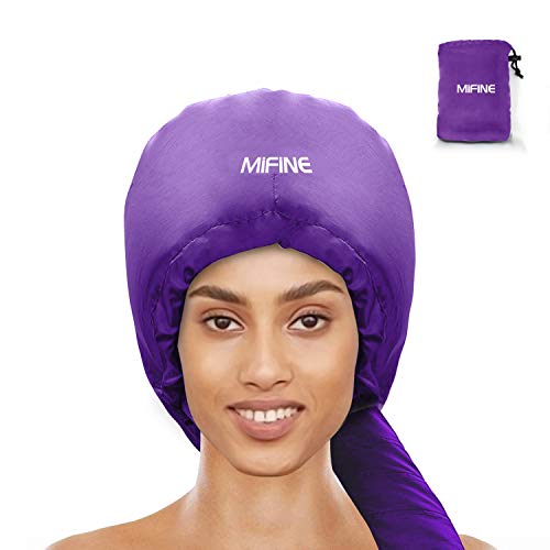 Bonnet Hood Hair Dryer Attachment - Adjustable Extra Large Bonnet Hair Dryer for Hand Held Hair Dryer with Stretchable Grip and Extended Hose Length (Purple)