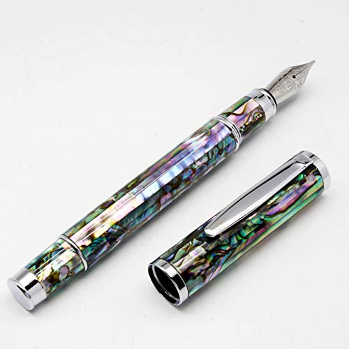 LACHIEVA Sea Shell Abalone Fountain Pen with Germany SCHMIDT Nib. Luxury Pen for Every Holidays. Nice Writing Handmade Premium Pen Gift for Men and Women