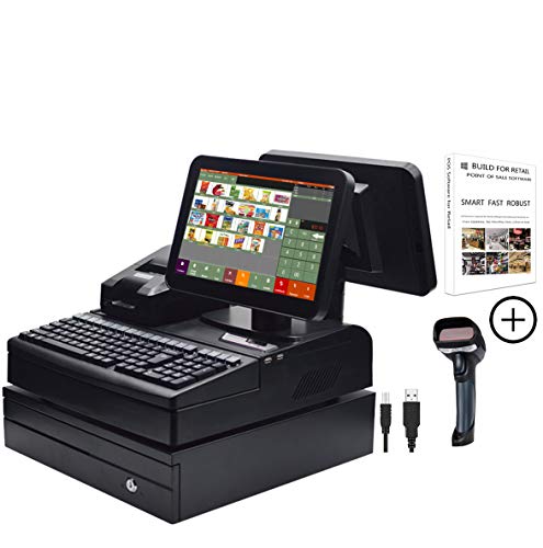 ZHONGJI All in One POS System Cash Register for Small Business,Retailer,Supermarket,Grocery,Convenience SET03