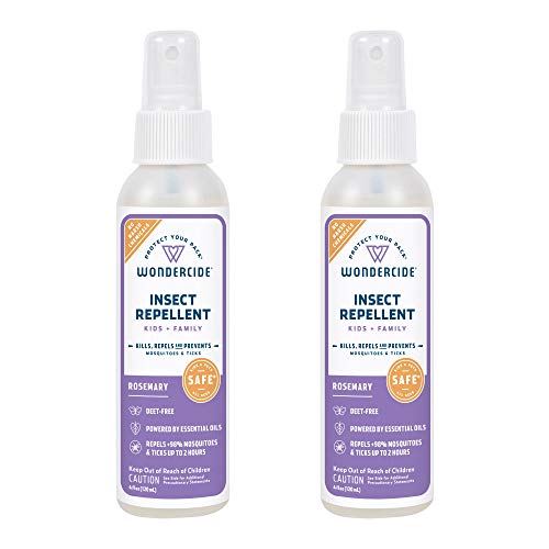 Wondercide - Mosquito, Tick, Fly, and Insect Repellent with Natural Essential Oils - DEET-Free Plant-Based Bug Spray and Killer - Safe for Kids, Babies, and Family - Rosemary 2-Pack of 4 oz Bottle