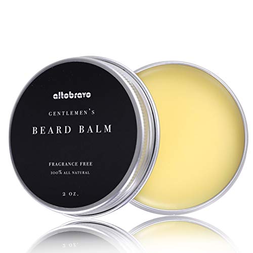 Beard Butter Balm Wax - All Natural Premium Unscented Organic Oils and Beeswax  Hydrates, Softens, Smooths, Strengthens Beard Growth  Beard Care Grooming and Mustache Maintenance Treatment, 1 Pack 2 oz