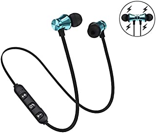 heave Magnetic Wireless Bluetooth 4.2 Earbuds Sports Stereo in-Ear Earphone Built-in mic Deep Bass Headphone Waterproof Earphones for Workout Running Cycling Blue