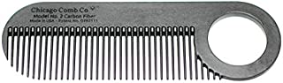 Chicago Comb Model 2 Carbon Fiber, Made in USA, Anti-static, 4 inches (10 cm) long, Fine-tooth, Pocket & Travel comb, for Thinner Hair, Beard & Mustache comb