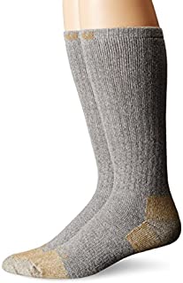 Carhartt Men's 2 Pack Full Cushion Steel-Toe Cotton Work Boot Socks, Grey, Shoe Size: 6-12