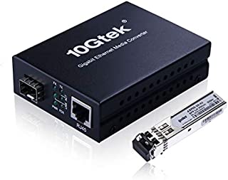 Gigabit Ethernet multi-mode LC fiber Media Converter (SFP SX Transceiver included), up to 550M, 10/100/1000Base-Tx to 1000Base-SX