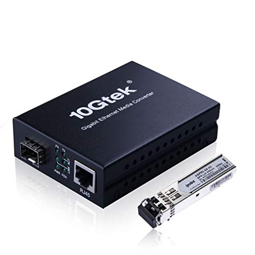 Gigabit Ethernet multi-mode LC fiber Media Converter (SFP SX Transceiver included), up to 550M, 10/100/1000Base-Tx to 1000Base-SX