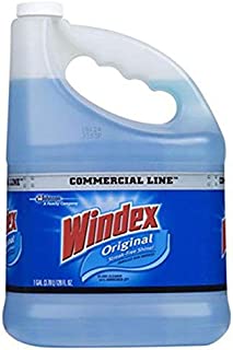 Windex 12207 original glass, 128 oz bottle, blue liquid Commercial line cleaner refill, 128 Fl Oz (Pack of 1)