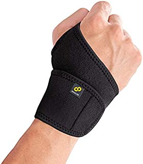 Bracoo Wrist Wrap, Reversible Compression Support for Sprains, Carpal Tunnel Syndrome, Wrist Tendonitis Pain Relief & Injury Recovery, WS10, Black, 1 Count