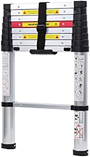 WolfWise 8.5FT Aluminum Telescoping Ladder, Collapsible Extension Ladder, 330lbs Max Capacity