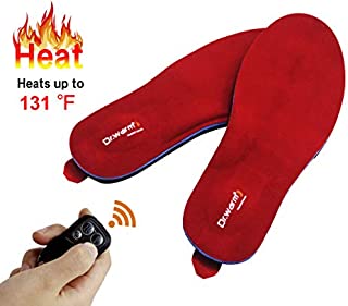 Dr.Warm Rechargeable Heated Insole with Remote Control Switch Wireless Foot Warmer for Hunting Fishing Hiking Camping Unisex [L]