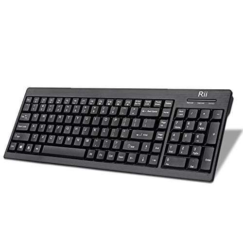 Rii RK901 Wireless Keyboard,Ultra-Slim Full Size 2.4G Wireless Keyboard with Numeric Keypad for Computer,Desktop,Laptop,PC,Raspberry pi,Windows XP/7/8/10 (Black)