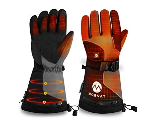 Heated Gloves for Men Women - New for 2020 - Electric Gloves with 4 Rechargeable Batteries, Ski Gloves, Heated Motorcycle Gloves and Snow Gloves, Works Over 16 Hours