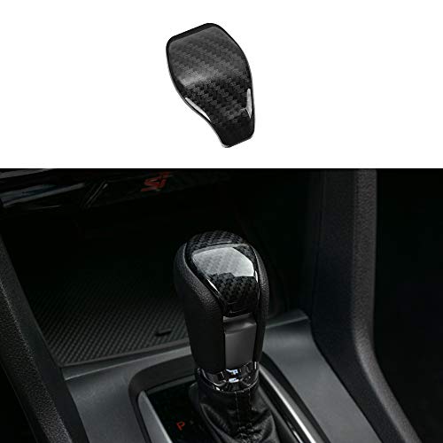 Thenice 10th Gen Civic Shift Konb Cover ABS Carbon Fiber Style Gear Shifter Knob Decorative Trim for Honda Civic Sedan 2020 2019 2018 2017 2016 - Automatic Transmission