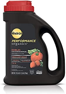 Miracle-Gro Performance Organics Edibles Plant Nutrition Granules - Plant Food with Natural & Organic Ingredients, for Tomatoes, Vegetables, Herbs and Fruits, 2.5 lbs.