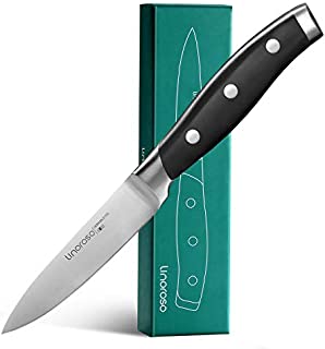 Linoroso Paring Knife 3.5 inch Small Kitchen Knife with Elegant Gift Box, Sharp Forged German Carbon Stainless Steel Fruit Knife, Full Tang, Ergonomic Handle-Classic Series