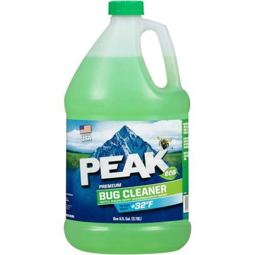 Peak Eco Premium Bug Wash with Rain-Off Windshield Washer Fluid, Special Additive Helps Repel Rain, Improves Driving Visibility +32° F