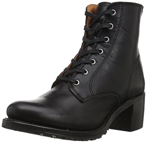 Frye Women's Sabrina 6G Lace Up Combat Boot, Black Oil Tanned Full Grain, 9