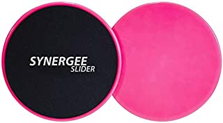 iheartsynergee Power Pink Core Sliders. Dual Sided Use on Carpet or Hardwood Floors. Abdominal Exercise Equipment