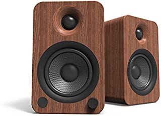 Kanto YU4 140W Powered Bookshelf Speakers with Bluetooth and Phono Preamp | Walnut | Pair