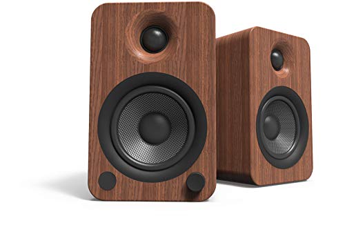 Kanto YU4 140W Powered Bookshelf Speakers with Bluetooth and Phono Preamp | Walnut | Pair