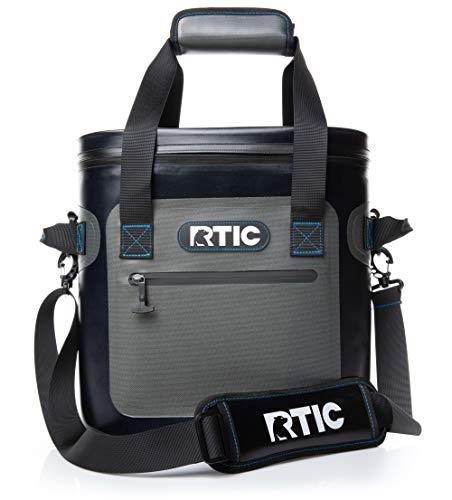 RTIC Soft Cooler 20, Grey, Insulated Bag, Leak Proof Zipper, Keeps Ice Cold for Days