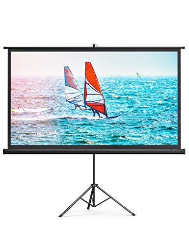 TaoTronics Projector Screen with Stand,Indoor Outdoor PVC Projection Screen 4K HD 100'' 16: 9 Wrinkle-Free Design(Easy to Clean, 1.1Gain, 160° Viewing Angle & Includes a Carry Bag) for Movie, Meeting