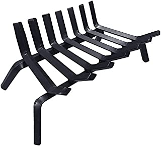 Amagabeli Fireplace Log Grate 24 inch Wide Heavy Duty Solid Steel Indoor Chimney Hearth 3/4 Bar Fire Grates for Outdoor Kindling Tools Pit Wrought Iron Wood Stove Firewood Burning Rack Holder Black