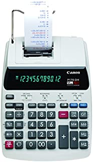 Canon Office Products 2204C001 Canon P170-DH-3 Desktop Printing Calculator with Currency Conversion, Clock & Calendar, and Time Calculation, Black/White/Silver, 14.60 Inch x 9.60 Inch x 3.00 Inch