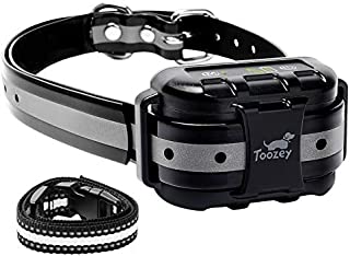 Toozey Bark Collar for Large Medium Small Dog - 2020 Upgraded Q9 Anti-False Dog Bark Collar Rechargeable Waterproof - 3 Modes: Beep/Vibration/No Harm Shock, Gray Strap