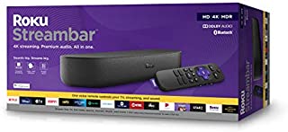 Roku Streambar | 4K/HD/HDR Streaming Media Player & Premium Audio, All In One, Includes Roku Voice Remote, Released 2020