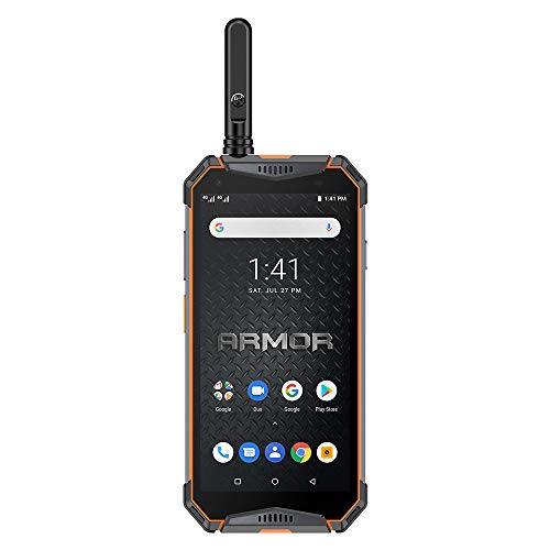 Ulefone Armor 3WT Rugged Cell Phones Unlocked, IP68 Walkie Talkie Waterproof Smartphone, 10300mAh, 5.7 Inch, 6GB + 64GB, Android 9.0, 4G Dual SIM, Compass NFC GPS OTG Shockproof, Dustproof (Orange)