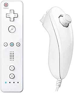 White Remote Wiimote Nunchuck Controller Set Combo for Nintendo Wii Game