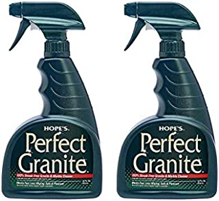 HOPE'S Granite Perfect Granite & Marble Countertop Cleaner, Stain Remover and Polish, Streak, Ammonia-Free, Pack of 2, 22 Ounce, 44 Fl Oz