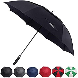 ACEIken Golf Umbrella Windproof Large 62 Inch, Double Canopy Vented, Automatic Open, Extra Large Oversized,Sun Protection Ultra Rain & Wind Resistant Stick Umbrellas (Black)