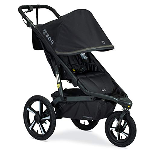 BOB Gear Alterrain Pro Jogging Stroller | One-Hand Quick Fold - Smoothshox + Airfilled Tires, Black