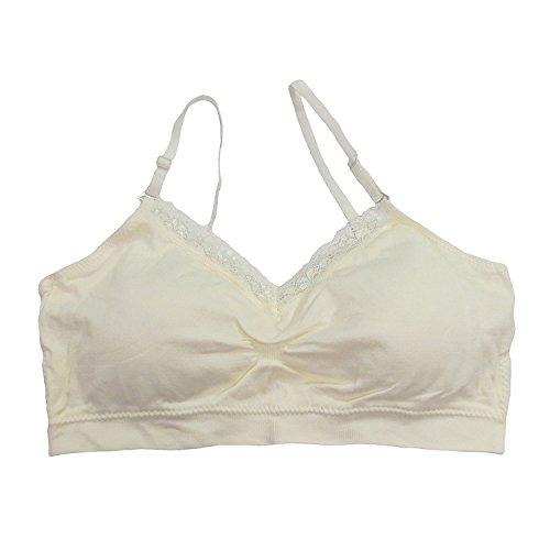 Coobie Seamless V-Neck With Lace Bra, Ivory,One Size