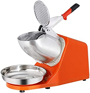 ZENY Electric Ice Crushers 300W 2000r/min w/Stainless Steel Blade Shaved Ice Snow Cone Maker Kitchen Machine (Orange)