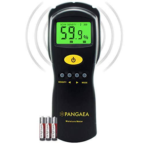 Pinless Wood Moisture Meter | Inductive Pinless Tools | Intelligent Lumber Moisture Meter | Digital Moisture Meter for Wood | (Range: 2% - 70% RH; Accuracy: 0.5%) [3 AAA Batteries Included]