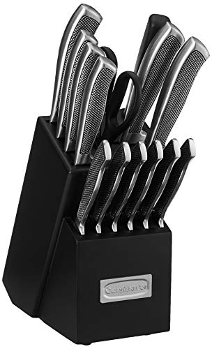 Cuisinart C77SS-15P Graphix Collection 15-Piece Cutlery Knife Block Set, Stainless Steel