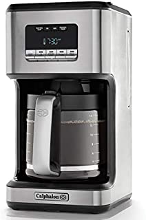 Calphalon 14-Cup Programmable Coffee Maker | Stainless Steel Drip Coffee Maker with Glass Carafe, High Performance Heating